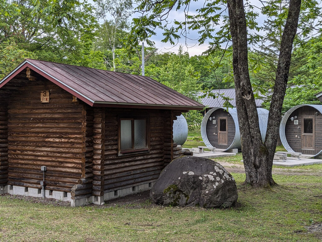 層雲峡オートキャンプ場の中のログハウス